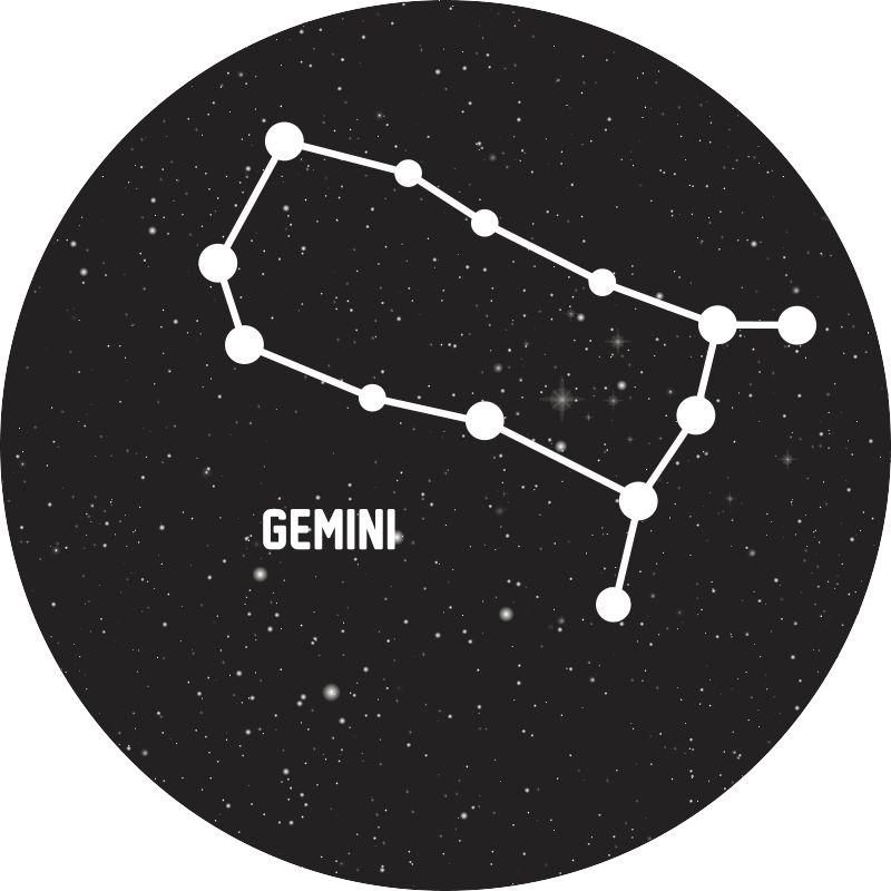 Alfombra vinílica estrellas constelación de géminis - TenVinilo