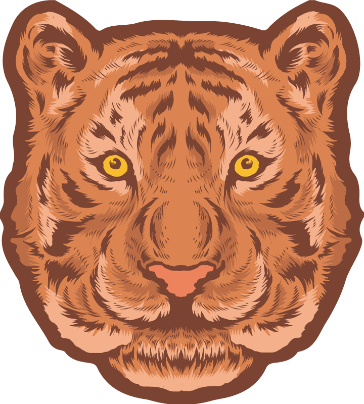 Alfombra vinílica de animales cara de tigre - TenVinilo