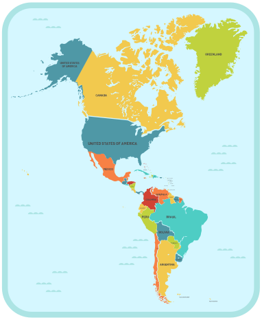 Alfombra de vinilo mapamundi América en el centro - TenVinilo