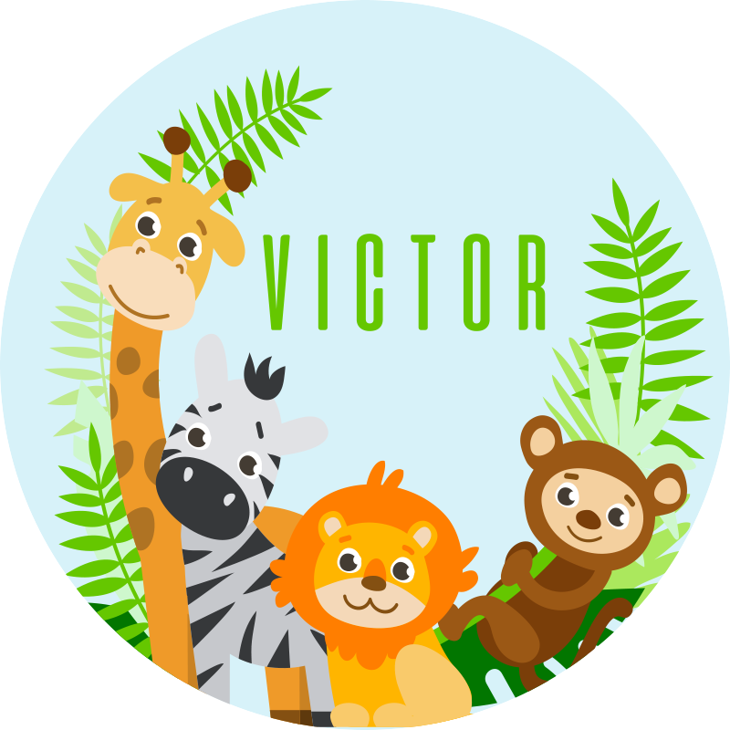 Alfombra vinílica con nombre animales selva - TenVinilo