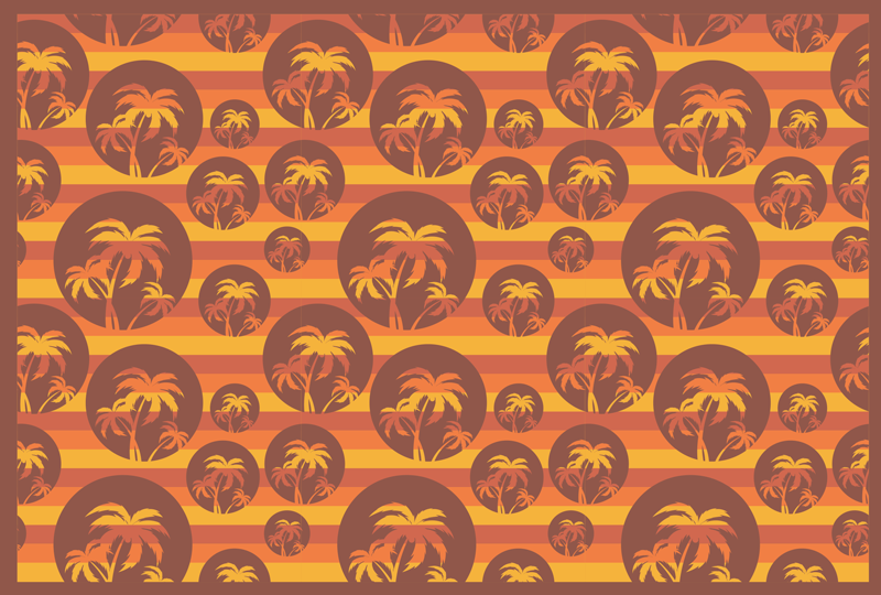 Alfombra vinílica puesta de sol y palmeras - TenVinilo