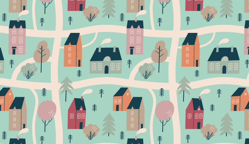 Alfombra carretera mapa para niños - TenVinilo