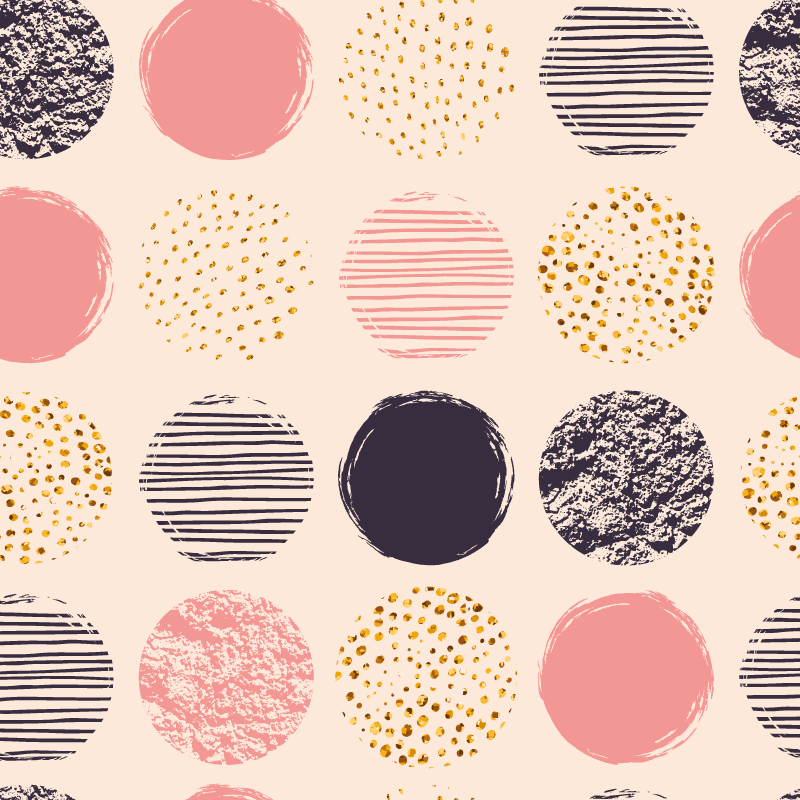 Alfombra vinílica geométrica conjunto de lunares - TenVinilo