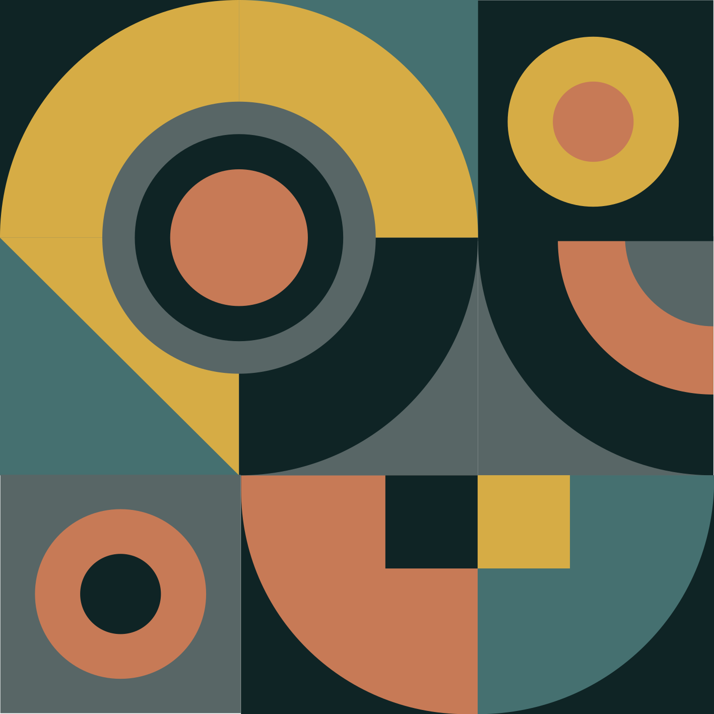 Alfombra vinílica geométrica composición de formas - TenVinilo