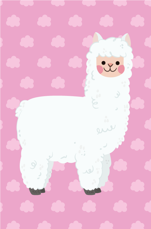 Aflombra vinílica animales Llama nórdica rosa - TenVinilo