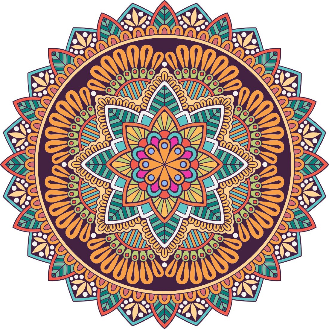 Alfombra vinílica mandala motivo mandala vibrante - TenVinilo