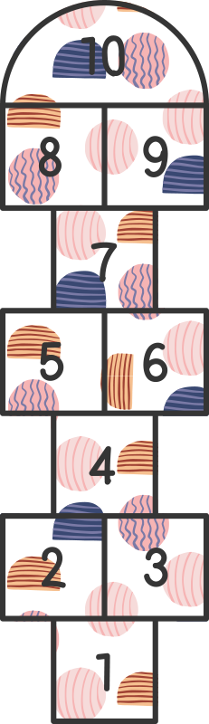 Alfombra vinílica juego rayuela con topos - TenVinilo