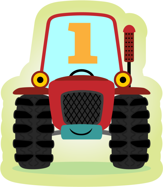 Alfombra vinílica infantil ilustración de tractor - TenVinilo