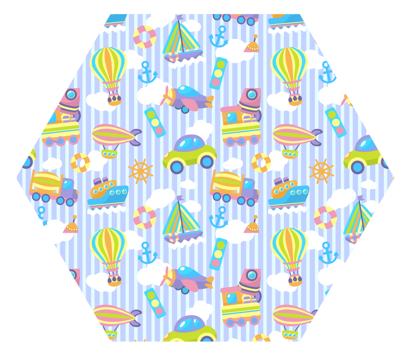 Alfombra vinílica infantil imágenes de la infancia - TenVinilo