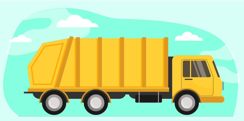 Alfombra vinílica infantil camión de basura cartoon - TenVinilo