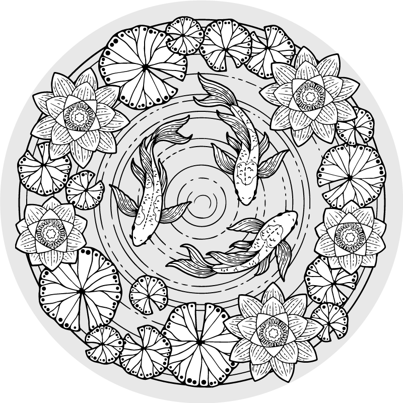 Alfombra vinílica de animales serenidad del pez koi - TenVinilo