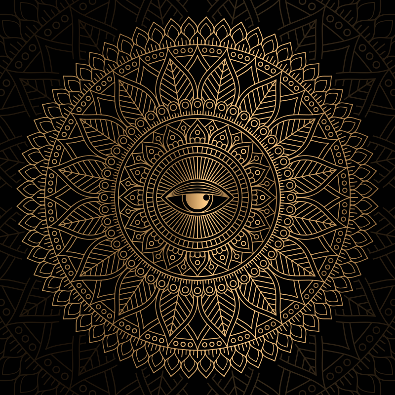 Alfombra vinílica mandala centro de mesa ojo mandala - TenVinilo
