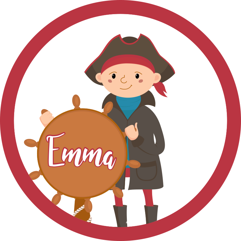 Alfombra vinílica con nombre Pirata femenino personalizado en bar - TenVinilo