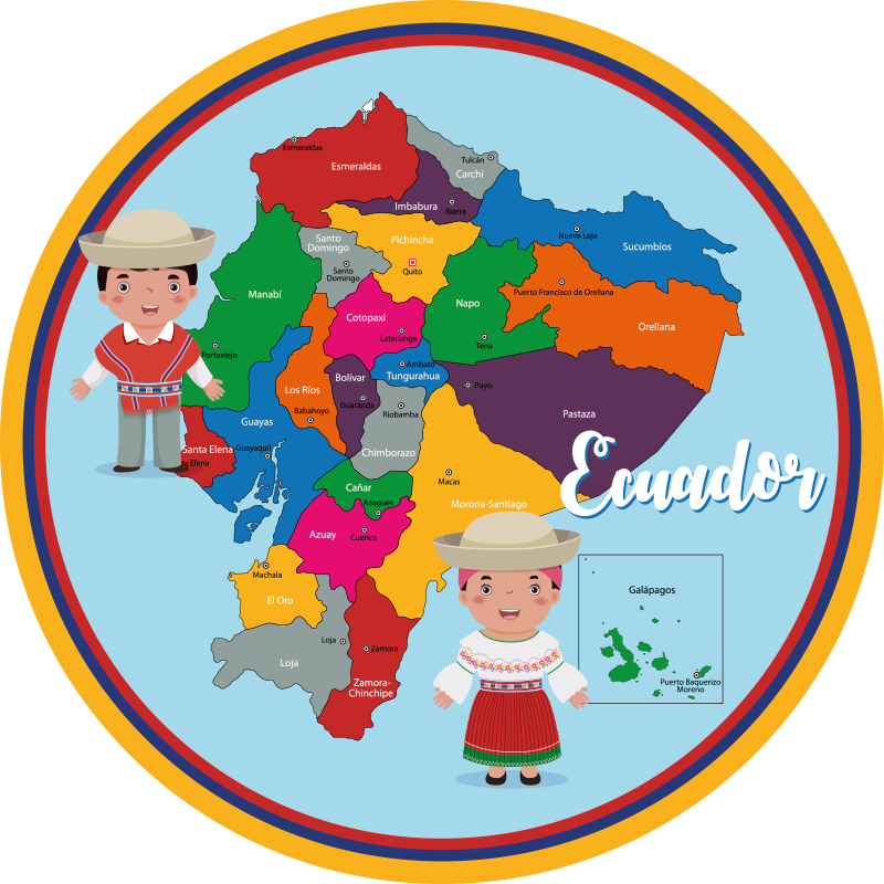 Alfombra vinílica mapamundi de Ecuador - TenVinilo