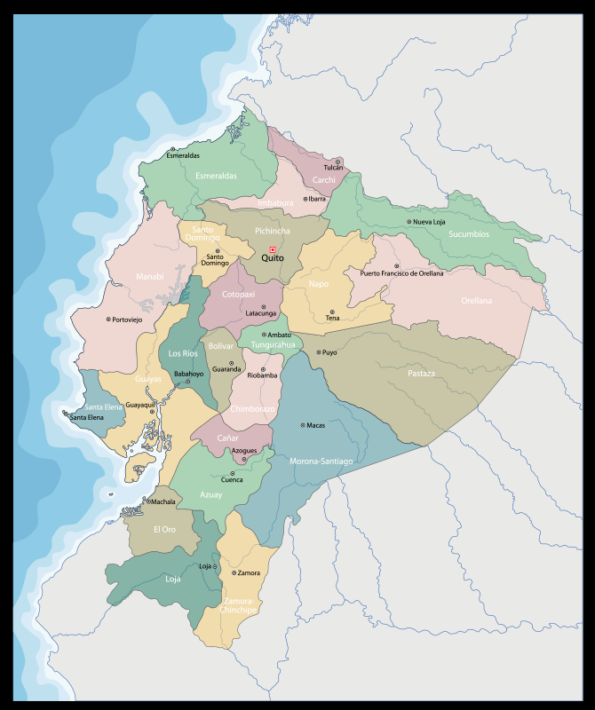 Alfombra de vinilo mapamundi Mapa de ecuador con provincias - TenVinilo