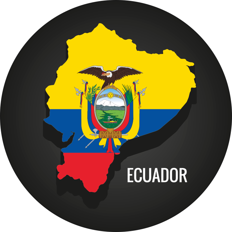 Alfombra de vinilo mapamundi Ecuador con bandera - TenVinilo
