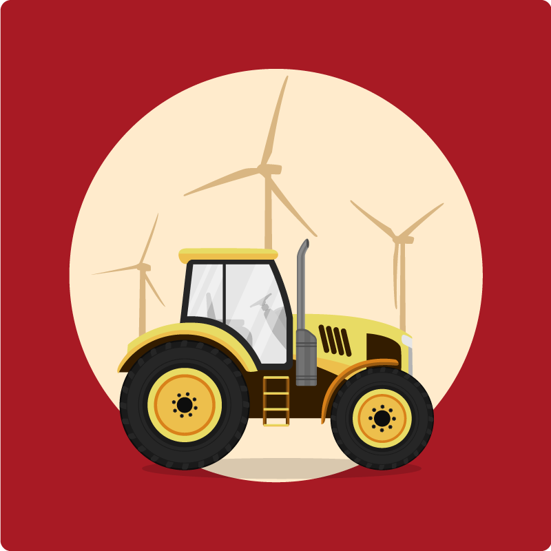 Alfombra vinílica infantil círculo de juego del tractor - TenVinilo