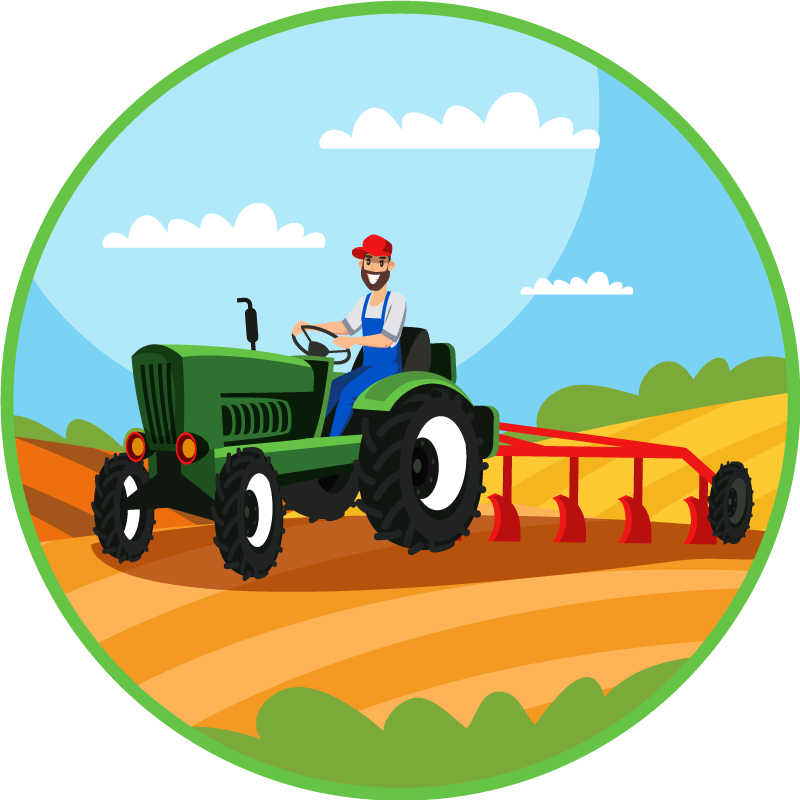 Alfombra de vinilo infantil Tractor arado - TenVinilo