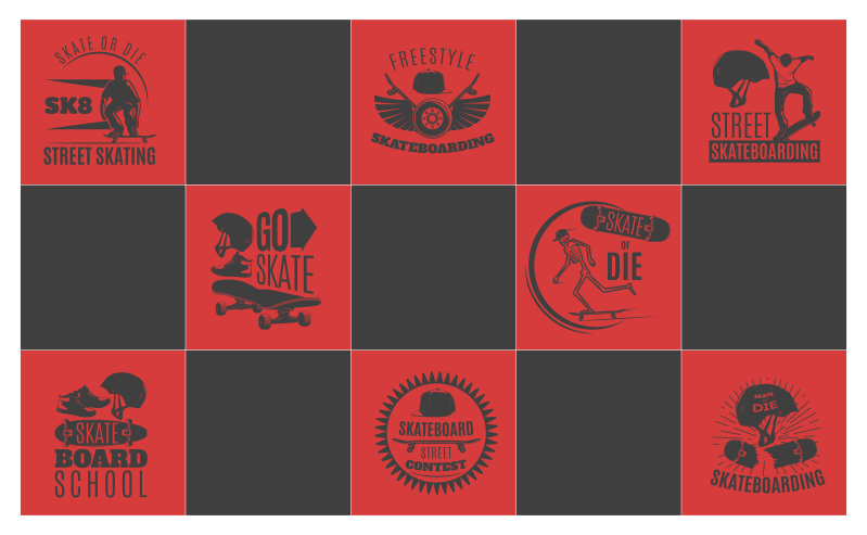 Alfombra vinílica juvenil estilo skater - TenVinilo