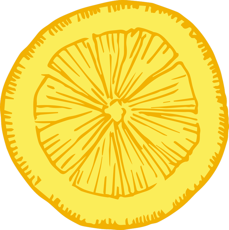 Alfombra vinílica cocina rodaja de cítrico amarillo - TenVinilo