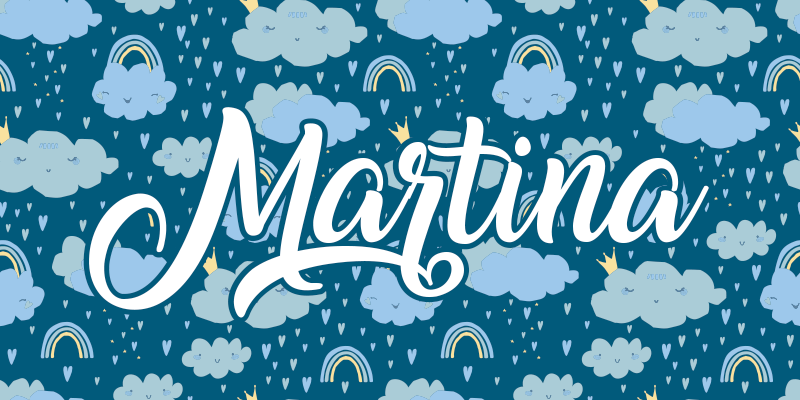 Alfombra vinílica infantil nubes azules con nombre - TenVinilo