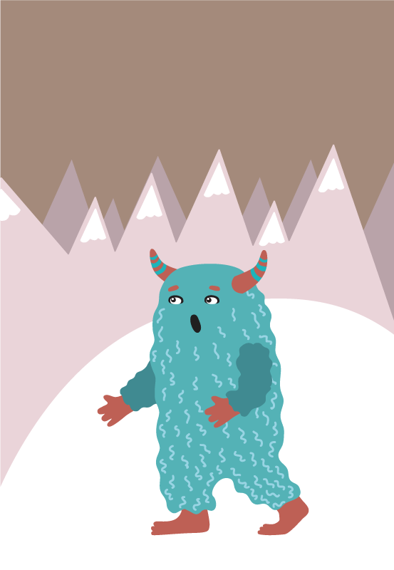 Alfombra vinílica nórdica monstruo azul - TenVinilo