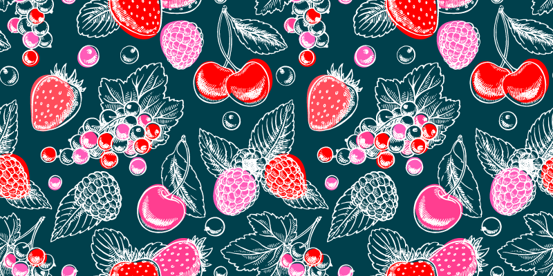 Alfombra vinílica cocina ilustración de una matriz de frutas - TenVinilo