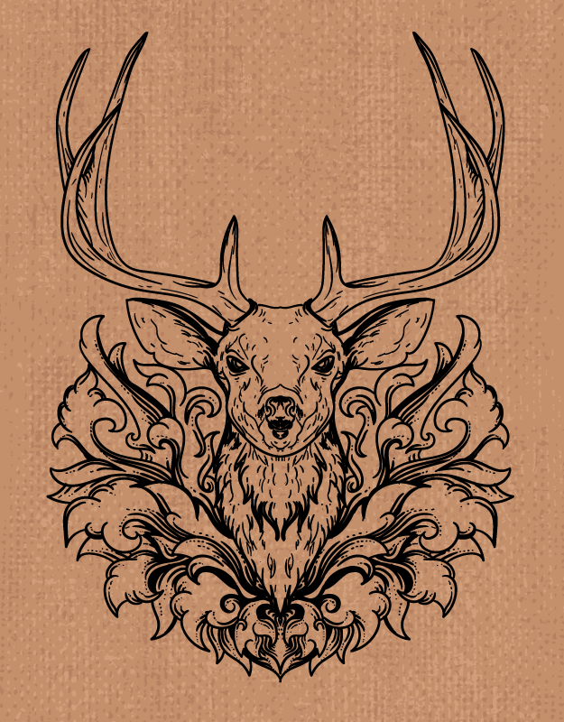 Alfombra vinílica de animales diseño elegante de ciervo - TenVinilo