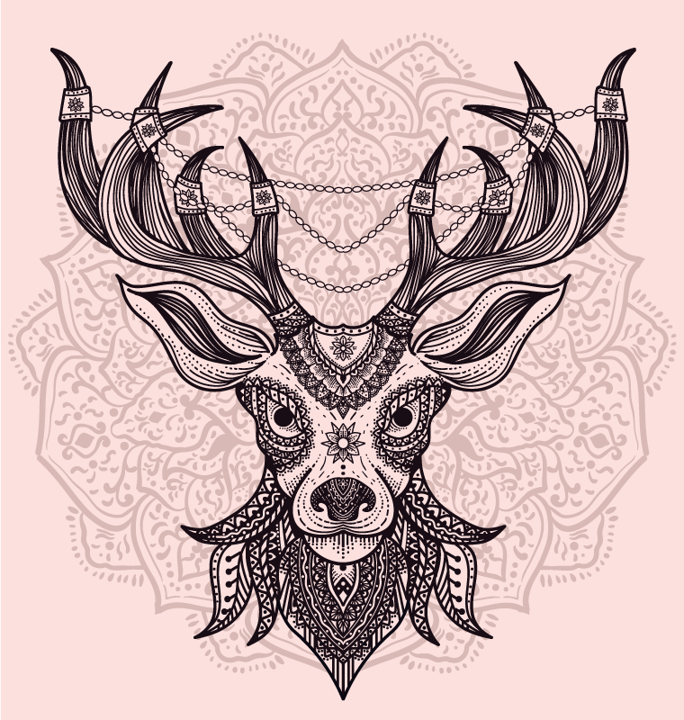 Alfombra vinílica de animales motivo de ciervo gris - TenVinilo