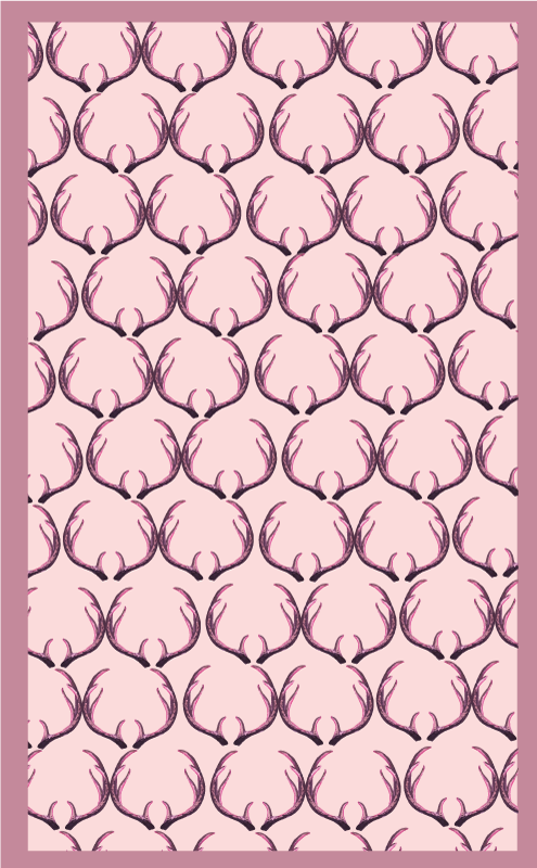 Alfombra vinílica nórdica elegante motivo de cornamenta - TenVinilo