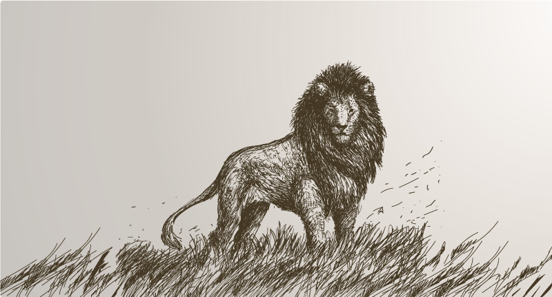 Alfombra vinílica de animales majestuoso reflejo del león - TenVinilo