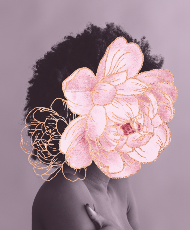 Alfombra vinílica salón elegante silueta botánica - TenVinilo