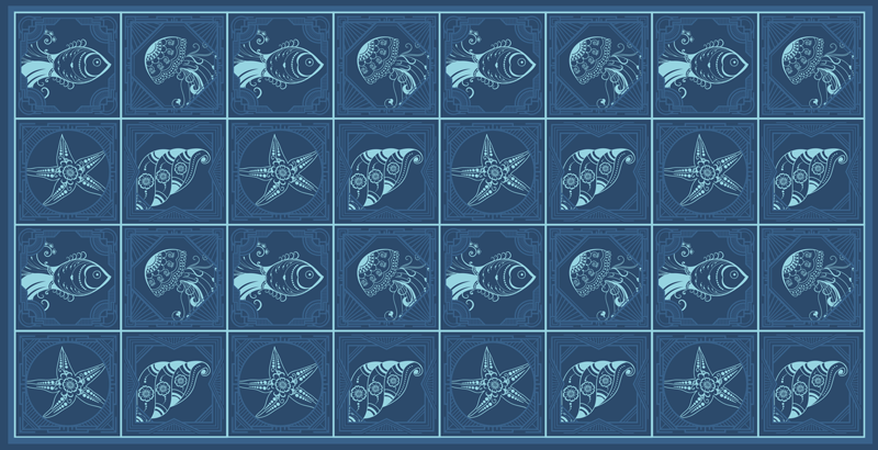 Aflombra vinílica animales Azulejos ornamentales de vida marina - TenVinilo