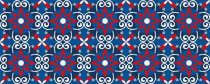 Alfombra vinílica hidráulica elemento espiral botánico - TenVinilo