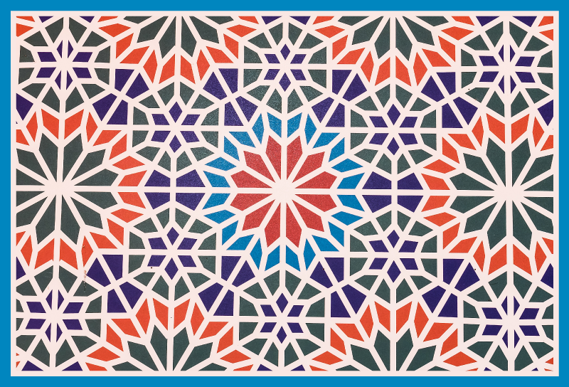 Alfombra vinílica mosaico geometría intrincada - TenVinilo