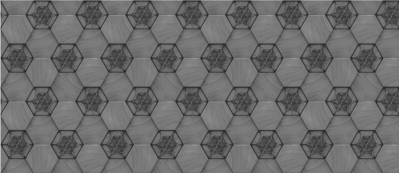 Alfombra vinílica imitación mármol patrón gris hexagonal - TenVinilo