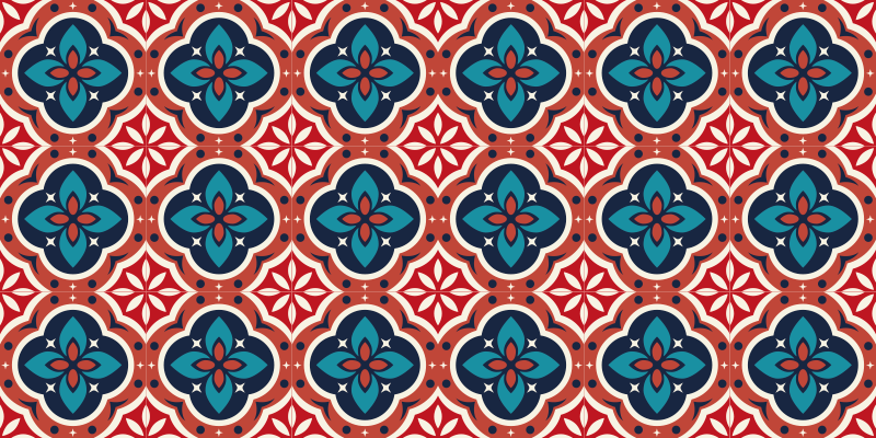 Alfombra vinílica mosaico motivación botánica vibrante - TenVinilo