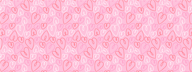 Alfombra vinílica dormitorio patrón de corazón rosa - TenVinilo