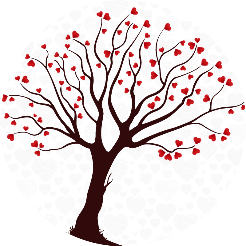 Alfombra vinílica flores árbol de corazones - TenVinilo