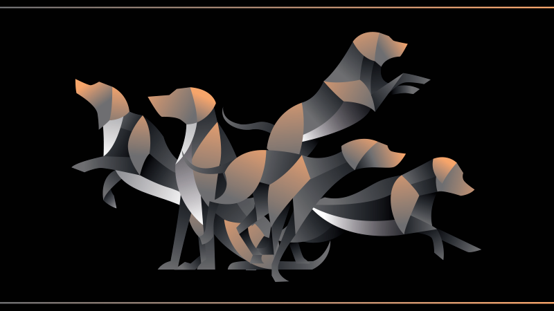 Alfombra vinílica de animales figuras de perros estilizadas - TenVinilo