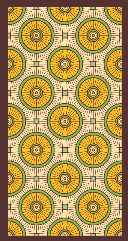 Alfombra vinílica salón patrón de resplandor circular - TenVinilo