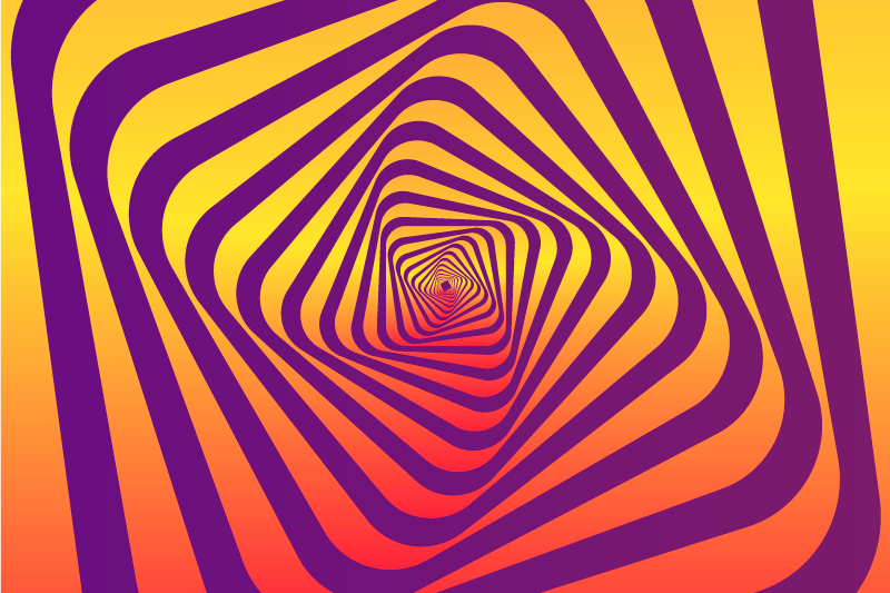 Alfombra vinílica geométrica patrón de color en espiral - TenVinilo