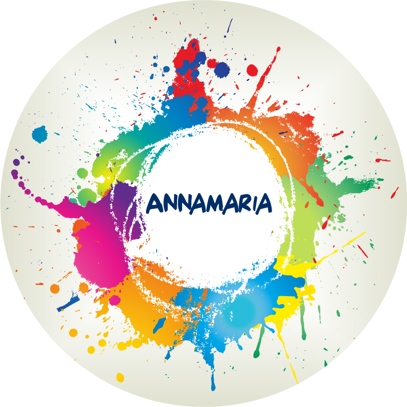 Alfombra vinílica juvenil salpicaduras con nombre - TenVinilo