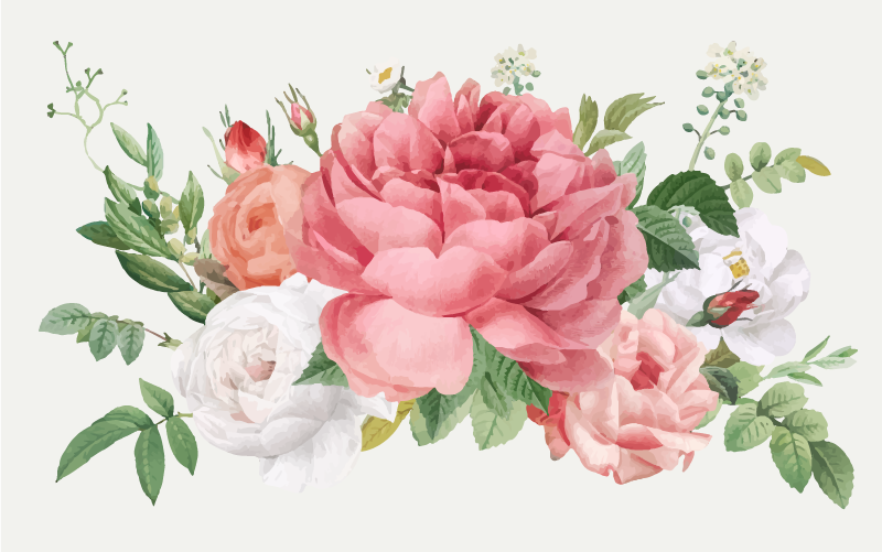 Alfombra vinílica baño de flores rosas - TenVinilo