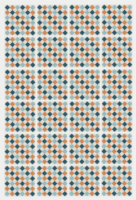 Alfombra vinílica baño mosaico azulejos de colores - TenVinilo