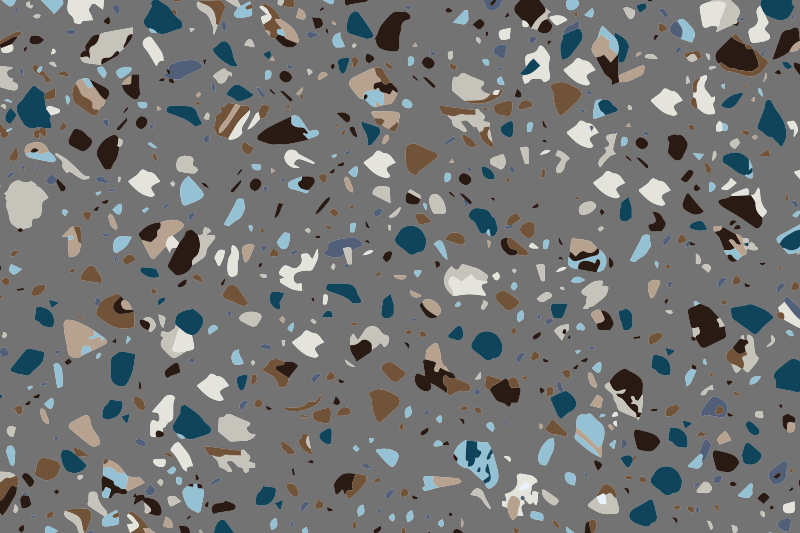 Alfombra vinílica imitación mármol terrazzo de guijarros - TenVinilo