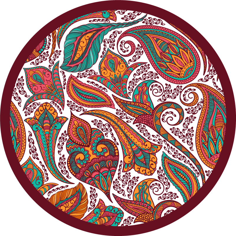 Alfombra vinílica mandala patrones de remolinos coloridos - TenVinilo