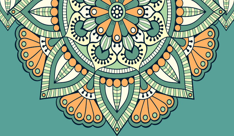 Alfombra vinílica mandala motivo floral medio - TenVinilo