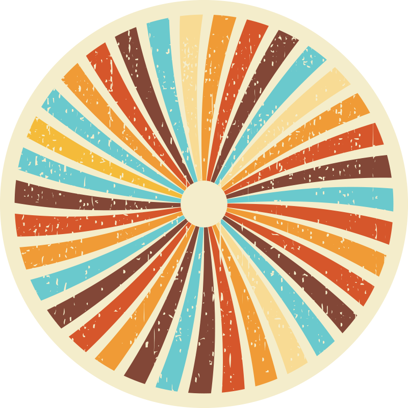 Alfombra vinílica vintage patrón radiante retro - TenVinilo