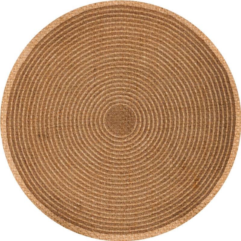 Alfombra vinílica dormitorio tejido circular natural - TenVinilo